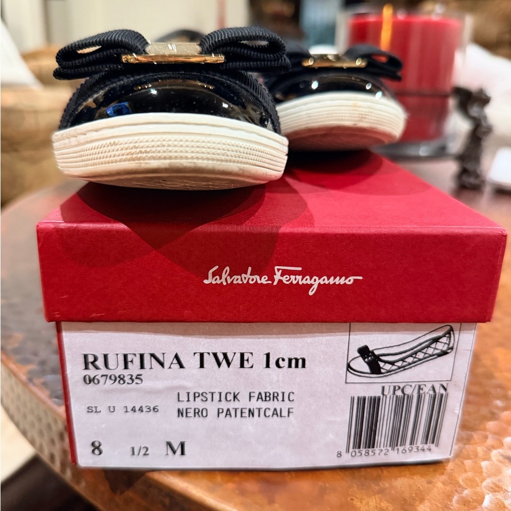 Salvatore Ferragamo Black and Gold Loafers - Picture 2 of 6